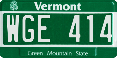 VT license plate WGE414
