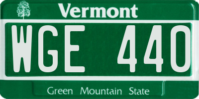 VT license plate WGE440