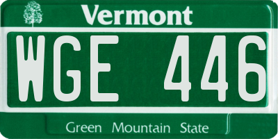VT license plate WGE446