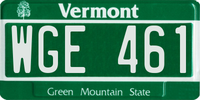 VT license plate WGE461