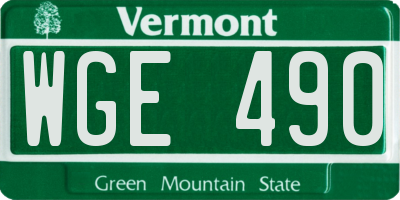 VT license plate WGE490