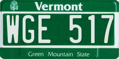 VT license plate WGE517