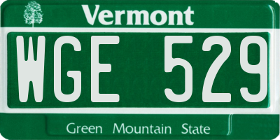 VT license plate WGE529