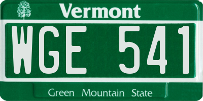 VT license plate WGE541