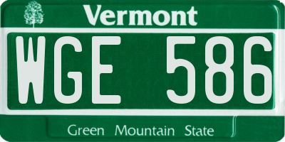 VT license plate WGE586