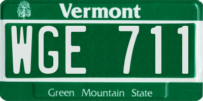 VT license plate WGE711