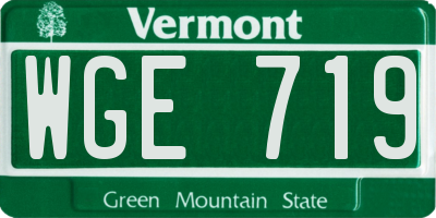 VT license plate WGE719