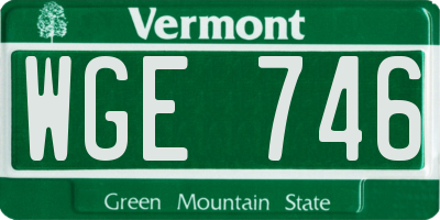 VT license plate WGE746