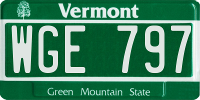 VT license plate WGE797