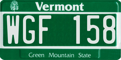 VT license plate WGF158
