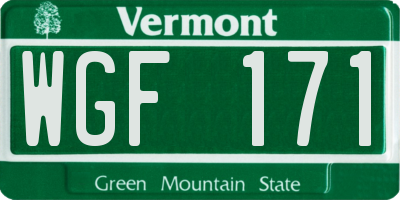 VT license plate WGF171