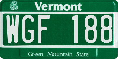VT license plate WGF188
