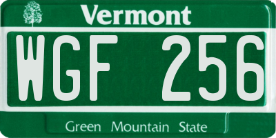 VT license plate WGF256