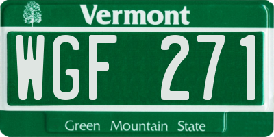 VT license plate WGF271