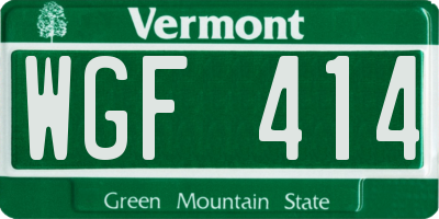 VT license plate WGF414