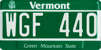 VT license plate WGF440