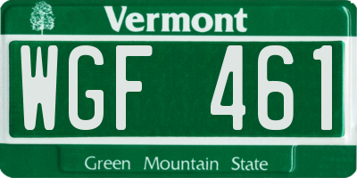 VT license plate WGF461