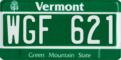 VT license plate WGF621