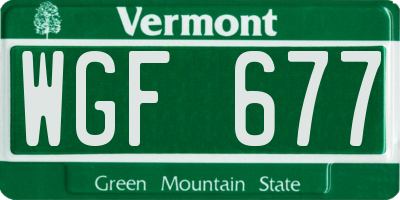 VT license plate WGF677
