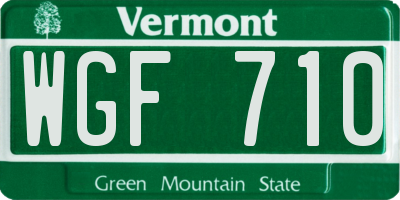 VT license plate WGF710