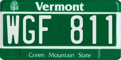 VT license plate WGF811