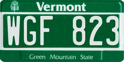 VT license plate WGF823
