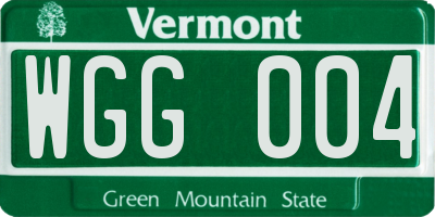 VT license plate WGG004