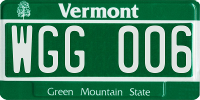 VT license plate WGG006