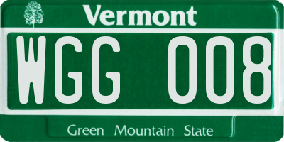 VT license plate WGG008