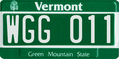 VT license plate WGG011