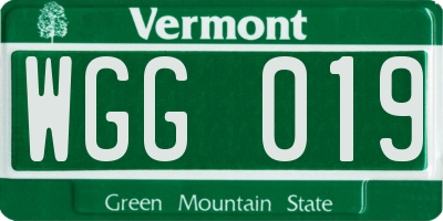 VT license plate WGG019