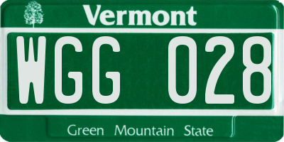 VT license plate WGG028