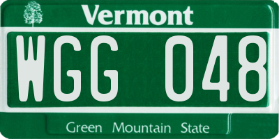 VT license plate WGG048