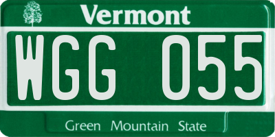 VT license plate WGG055
