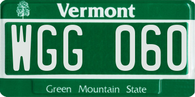 VT license plate WGG060