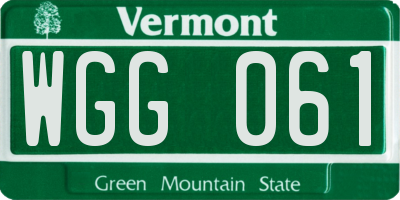 VT license plate WGG061