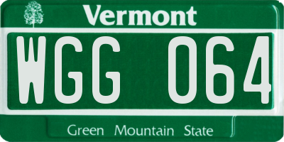 VT license plate WGG064