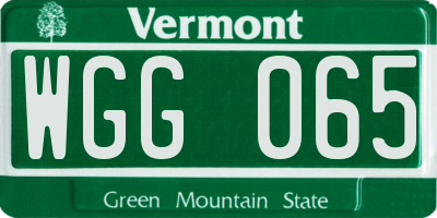 VT license plate WGG065