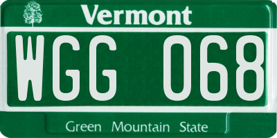 VT license plate WGG068