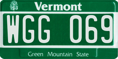 VT license plate WGG069