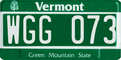 VT license plate WGG073