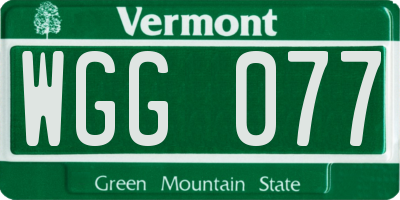 VT license plate WGG077