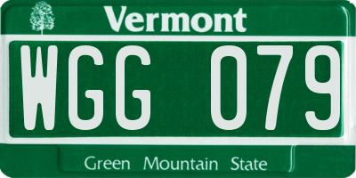 VT license plate WGG079