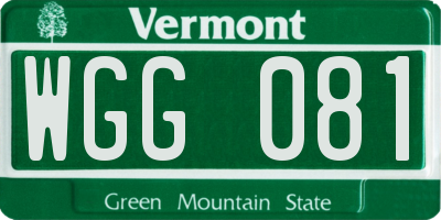 VT license plate WGG081