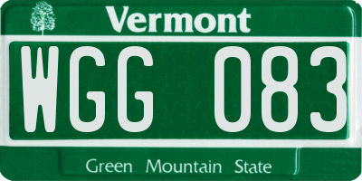 VT license plate WGG083