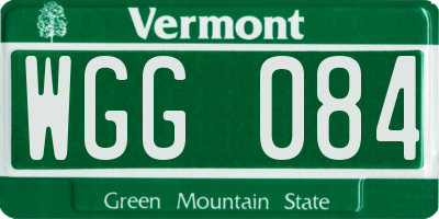VT license plate WGG084