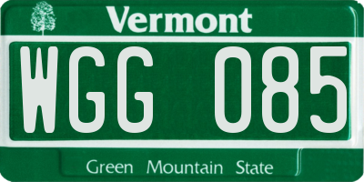 VT license plate WGG085