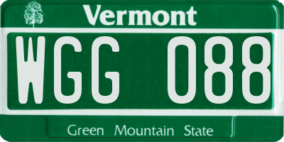 VT license plate WGG088