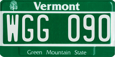 VT license plate WGG090