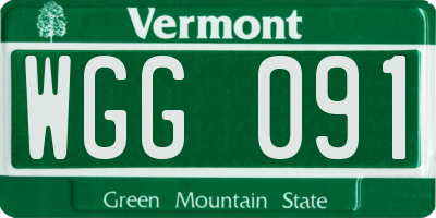 VT license plate WGG091